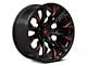 Fuel Wheels Flame Gloss Black Milled with Candy Red 6-Lug Wheel; 22x12; -44mm Offset (21-25 F-150)