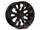 Fuel Wheels Flame Gloss Black Milled with Candy Red 6-Lug Wheel; 22x12; -44mm Offset (21-25 F-150)