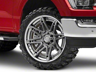 Fuel Wheels Fusion Forged Brawl Platinum with Chrome Lip 6-Lug Wheel; 24x12; -44mm Offset (21-25 F-150)