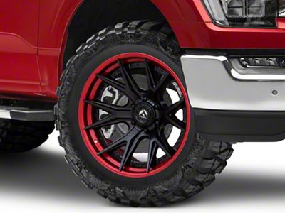 Fuel Wheels Fusion Forged Catalyst Matte Black with Candy Red Lip 6-Lug Wheel; 20x9; 1mm Offset (21-24 F-150)