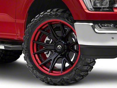 Fuel Wheels Fusion Forged Catalyst Matte Black with Candy Red Lip 6-Lug Wheel; 22x12; -44mm Offset (21-25 F-150)