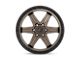 Fuel Wheels Kicker Matte Bronze with Black Bead Ring 6-Lug Wheel; 20x9; 20mm Offset (21-24 F-150)
