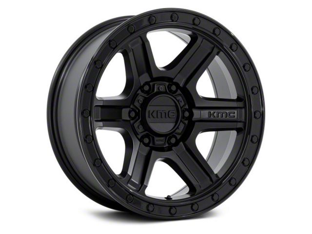 Fuel Wheels Outrun Matte Black with Gloss Black Lip 6-Lug Wheel; 17x8.5; 18mm Offset (21-24 F-150)