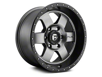 Fuel Wheels Podium Matte Gunmetal with Black Bead Ring 6-Lug Wheel; 18x9; 20mm Offset (21-25 F-150)