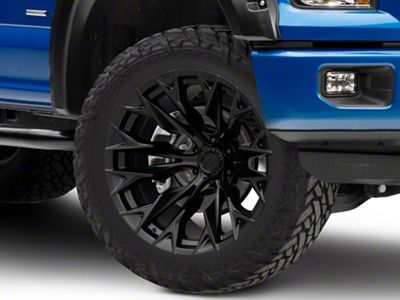 Fuel Wheels Flame Blackout 6-Lug Wheel; 22x10; -18mm Offset (15-20 F-150)