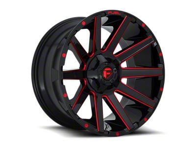 Fuel Wheels Contra Gloss Black with Red Tinted Clear 8-Lug Wheel; 20x10; -18mm Offset (17-22 F-250 Super Duty)