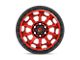 Fuel Wheels Covert Candy Red with Black Bead Ring 8-Lug Wheel; 17x9; 1mm Offset (23-24 F-250 Super Duty)