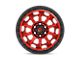 Fuel Wheels Covert Candy Red with Black Bead Ring 8-Lug Wheel; 18x9; -12mm Offset (23-24 F-350 Super Duty SRW)