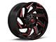 Fuel Wheels Reaction Gloss Black Milled with Red Tint 8-Lug Wheel; 18x9; -12mm Offset (23-24 F-350 Super Duty SRW)