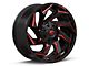Fuel Wheels Reaction Gloss Black Milled with Red Tint 8-Lug Wheel; 22x10; -18mm Offset (23-24 F-350 Super Duty SRW)