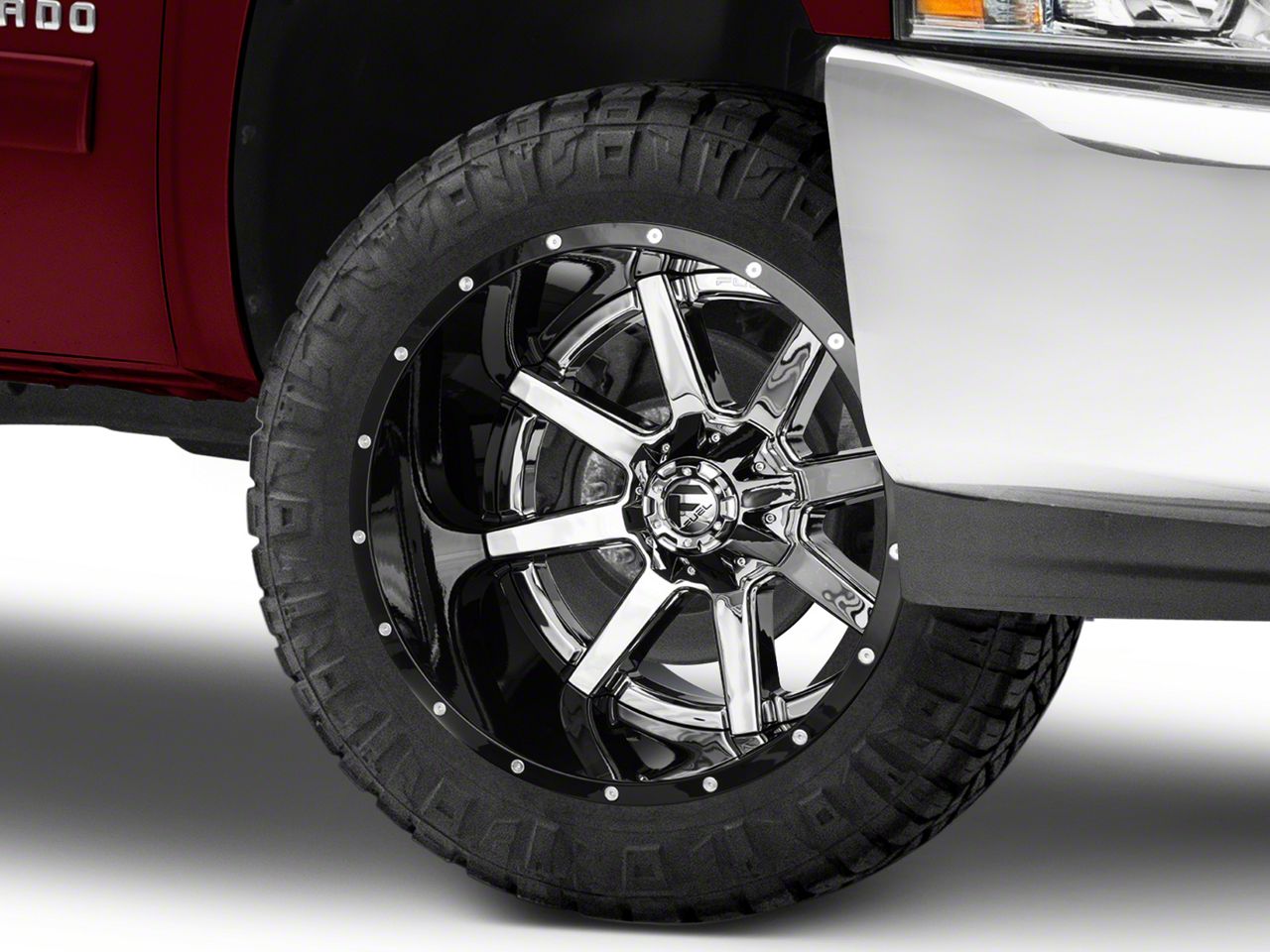 Fuel Wheels Silverado Maverick Chrome W Gloss Black Lip 6 Lug Wheel 22x14 70mm Offset