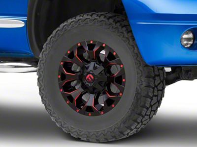 Fuel Wheels Assault Matte Black Red Milled 5-Lug Wheel; 18x9; 20mm Offset (02-08 RAM 1500, Excluding Mega Cab)