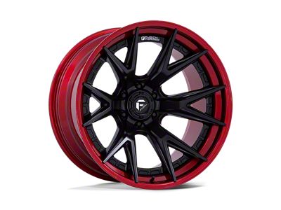 Fuel Wheels Catalyst Matte Black with Candy Red Lip 6-Lug Wheel; 24x12; -44mm Offset (19-24 RAM 1500)