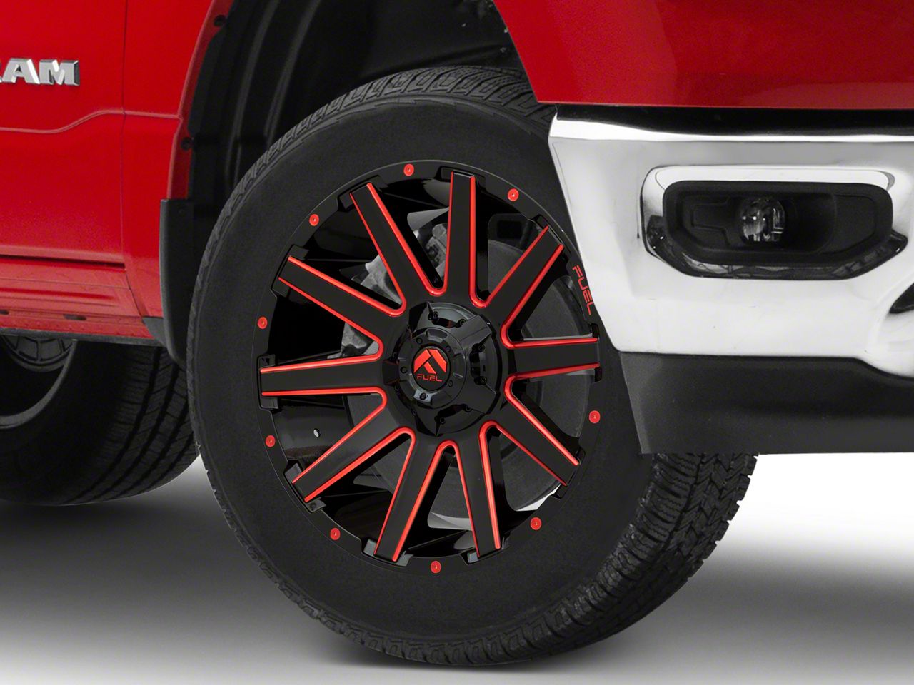 Fuel Wheels RAM 1500 Contra Gloss Black with Red Tinted Clear 6-Lug ...