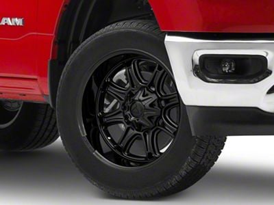 Fuel Wheels Darkstar Matte Black with Gloss Black Lip 6-Lug Wheel; 20x10; -18mm Offset (19-24 RAM 1500)