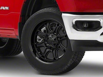 Fuel Wheels Darkstar Matte Black with Gloss Black Lip 6-Lug Wheel; 20x9; 1mm Offset (19-25 RAM 1500)