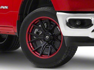 Fuel Wheels Fusion Forged Catalyst Matte Black with Candy Red Lip 6-Lug Wheel; 20x9; 1mm Offset (19-25 RAM 1500)