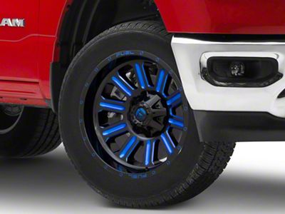 Fuel Wheels Hardline Gloss Black with Blue Tinted Clear 6-Lug Wheel; 20x9; 2mm Offset (19-24 RAM 1500)