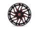 Fuel Wheels Hurricane Gloss Black Milled Red Tint 6-Lug Wheel; 22x12; -44mm Offset (19-24 RAM 1500)