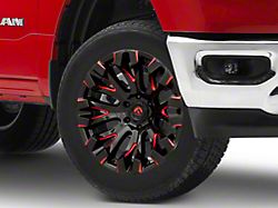 Fuel Wheels Quake Gloss Black Milled with Red Accents 6-Lug Wheel; 20x10; -18mm Offset (19-25 RAM 1500)