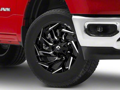 Fuel Wheels Reaction Gloss Black Milled 6-Lug Wheel; 18x9; -12mm Offset (19-25 RAM 1500)