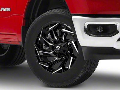 Fuel Wheels Reaction Gloss Black Milled 6-Lug Wheel; 18x9; 1mm Offset (19-24 RAM 1500)