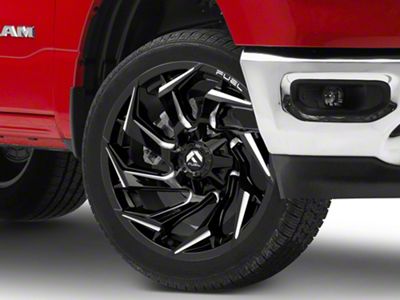Fuel Wheels Reaction Gloss Black Milled 6-Lug Wheel; 22x12; -44mm Offset (19-25 RAM 1500)