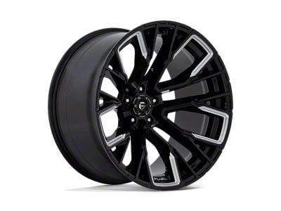 Fuel Wheels Rebar Gloss Black Milled 5-Lug Wheel; 22x12; -44mm Offset (02-08 RAM 1500, Excluding Mega Cab)