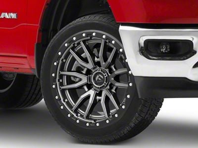 Fuel Wheels Rebel Matte Gunmetal with Black Bead Ring 6-Lug Wheel; 22x9; 20mm Offset (19-25 RAM 1500)