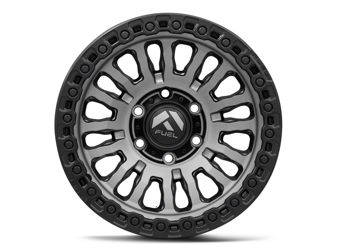 Fuel Wheels Rincon Matte Gunmetal with Matte Black Lip 6-Lug Wheel; 20x9;  1mm Offset (19-24 RAM 1500)