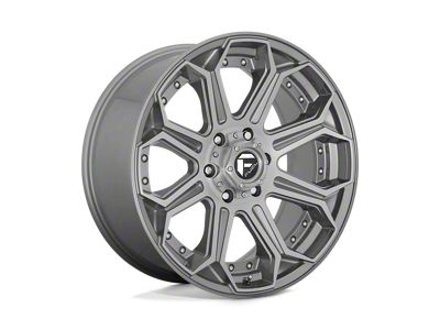 Fuel Wheels Siege Brushed Gunmetal with Tinted Clear 6-Lug Wheel; 26x14; -75mm Offset (19-24 RAM 1500)