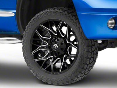 Fuel Wheels Twitch Glossy Black Milled 8-Lug Wheel; 22x10; -18mm Offset (06-08 RAM 1500 Mega Cab)
