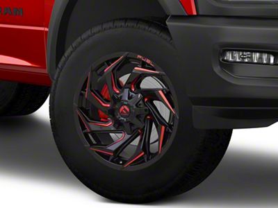 Fuel Wheels Reaction Gloss Black Milled with Red Tint 8-Lug Wheel; 20x9; 20mm Offset (19-24 RAM 2500)