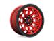 Fuel Wheels Covert Candy Red with Black Bead Ring 8-Lug Wheel; 17x9; 1mm Offset (19-24 RAM 3500 SRW)