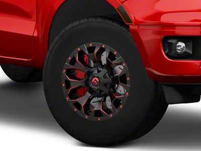 Fuel Wheels Assault Matte Black Red Milled 6-Lug Wheel; 17x9; -12mm Offset (19-23 Ranger)