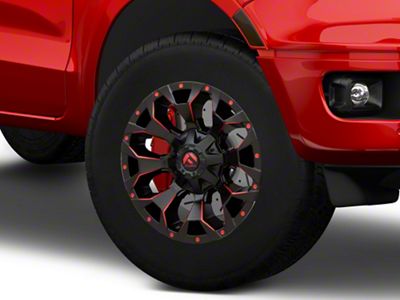 Fuel Wheels Assault Matte Black Red Milled 6-Lug Wheel; 18x9; 19mm Offset (19-23 Ranger)