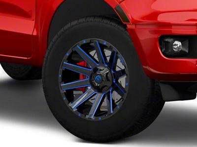 Fuel Wheels Contra Gloss Black with Blue Tinted Clear 6-Lug Wheel; 18x9; 1mm Offset (19-23 Ranger)