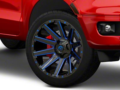 Fuel Wheels Contra Gloss Black with Blue Tinted Clear 6-Lug Wheel; 22x10; -19mm Offset (19-23 Ranger)