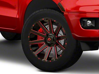 Fuel Wheels Contra Gloss Black with Red Tinted Clear 6-Lug Wheel; 20x10; -19mm Offset (19-23 Ranger)