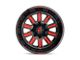 Fuel Wheels Hardline Gloss Black with Red Tinted Clear 6-Lug Wheel; 20x10; -18mm Offset (19-23 Ranger)