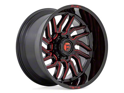 Fuel Wheels Hurricane Gloss Black Milled with Red Tint 6-Lug Wheel; 20x9; 1mm Offset (19-23 Ranger)