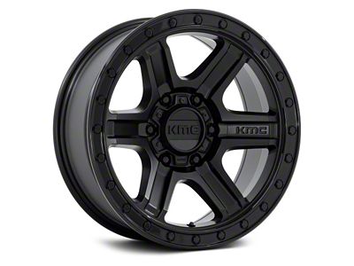 Fuel Wheels Outrun Matte Black with Gloss Black Lip 6-Lug Wheel; 17x8.5; 18mm Offset (19-23 Ranger)