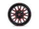 Fuel Wheels Stroke Gloss Black with Red Tinted Clear 6-Lug Wheel; 18x9; -12mm Offset (19-23 Ranger)