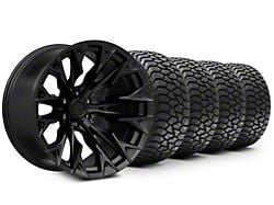 22x10 Fuel Wheels Flame & 33in AMP All-Terrain Terrain Attack A/T A Tire Package (19-24 Sierra 1500)