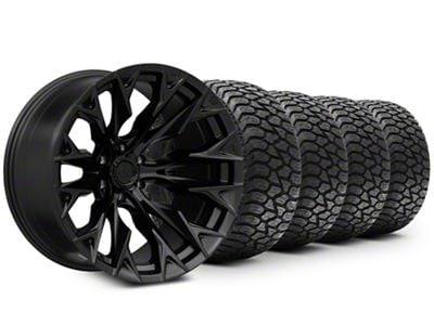 22x10 Fuel Wheels Flame & 33in AMP All-Terrain Terrain Attack A/T A Tire Package (19-25 Sierra 1500)