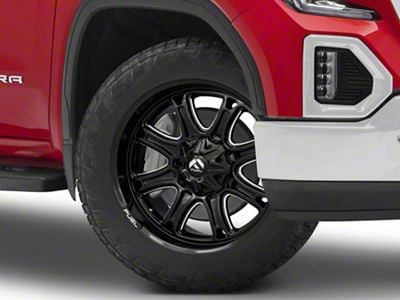 Fuel Wheels Darkstar Gloss Black Milled 6-Lug Wheel; 22x9; 1mm Offset (19-25 Sierra 1500)