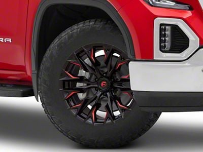 Fuel Wheels Flame Gloss Black Milled with Candy Red 6-Lug Wheel; 20x9; 1mm Offset (19-25 Sierra 1500)