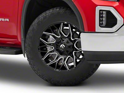 Fuel Wheels Flame Gloss Black Milled with Red Accents 6-Lug Wheel; 20x9; 20mm Offset (19-25 Sierra 1500)