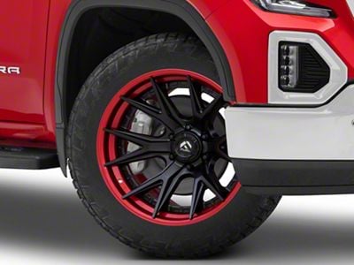 Fuel Wheels Fusion Forged Catalyst Matte Black with Candy Red Lip 6-Lug Wheel; 22x10; -18mm Offset (19-24 Sierra 1500)