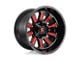 Fuel Wheels Hardline Gloss Black with Red Tinted Clear 6-Lug Wheel; 18x9; 20mm Offset (19-24 Sierra 1500)